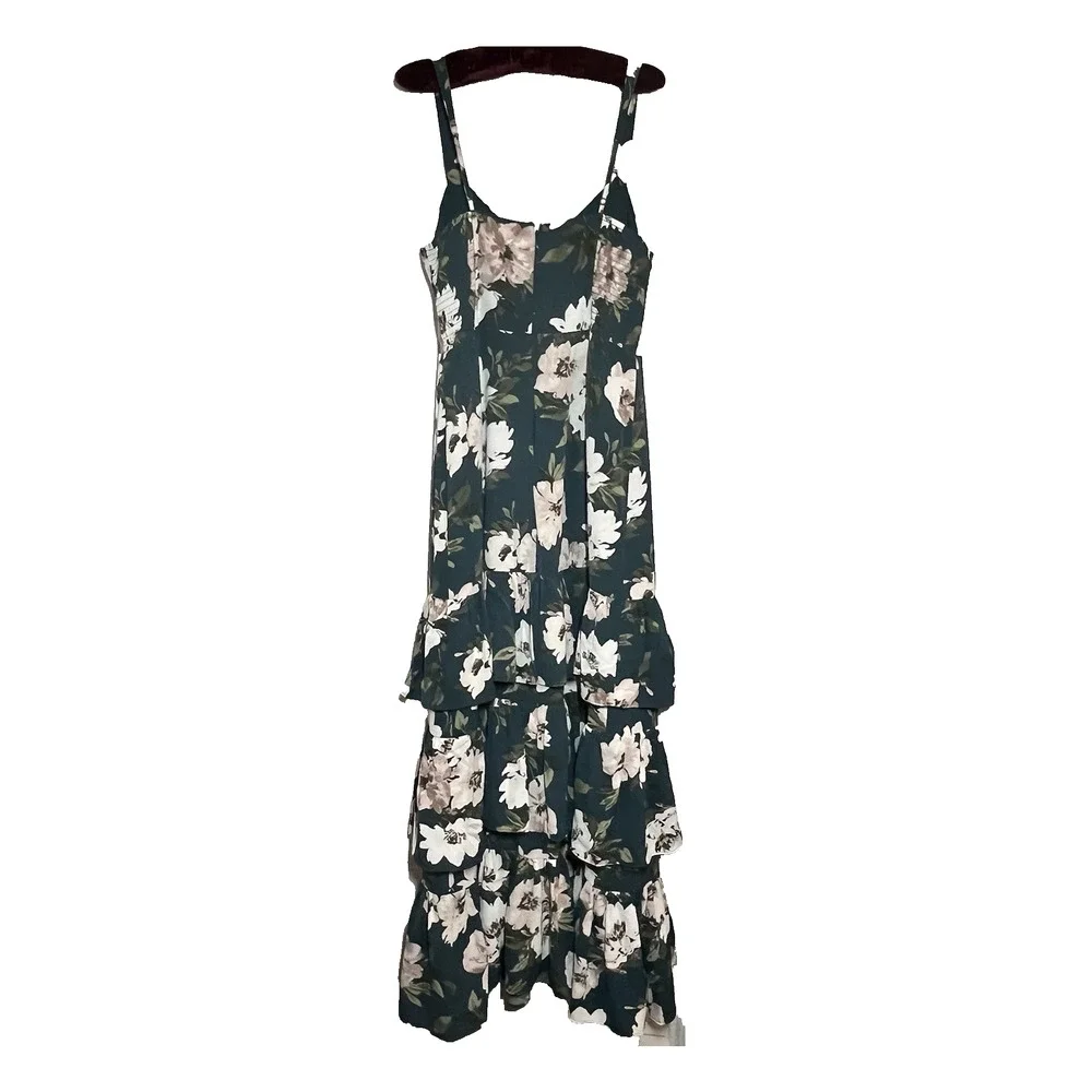 Abercrombie & Fitch Drama Tiered Romantic Maxi Dress Floral Empire waist NWT